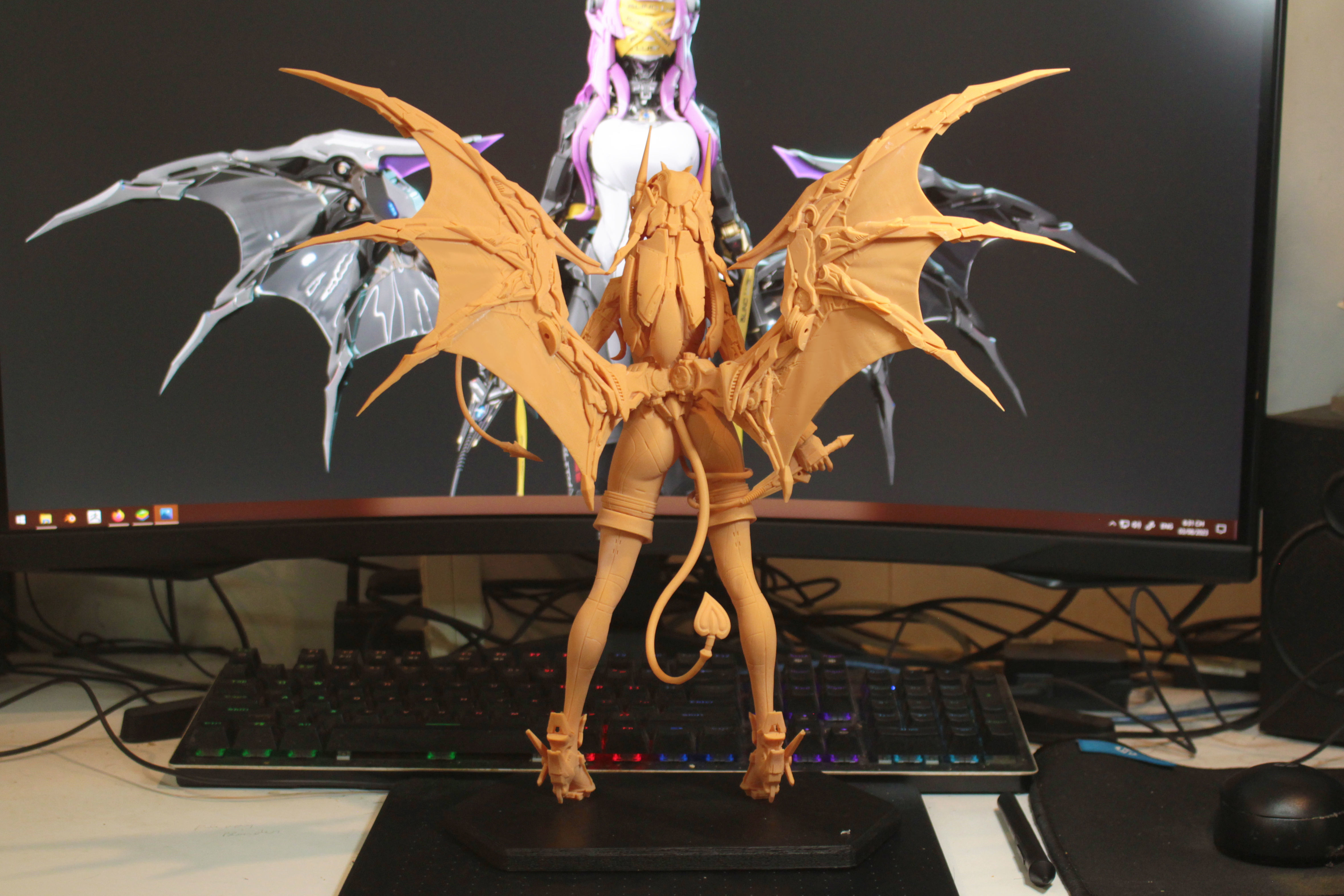 Lilith Mecha Succubus - 3D Print Statue Files 3D print model_5