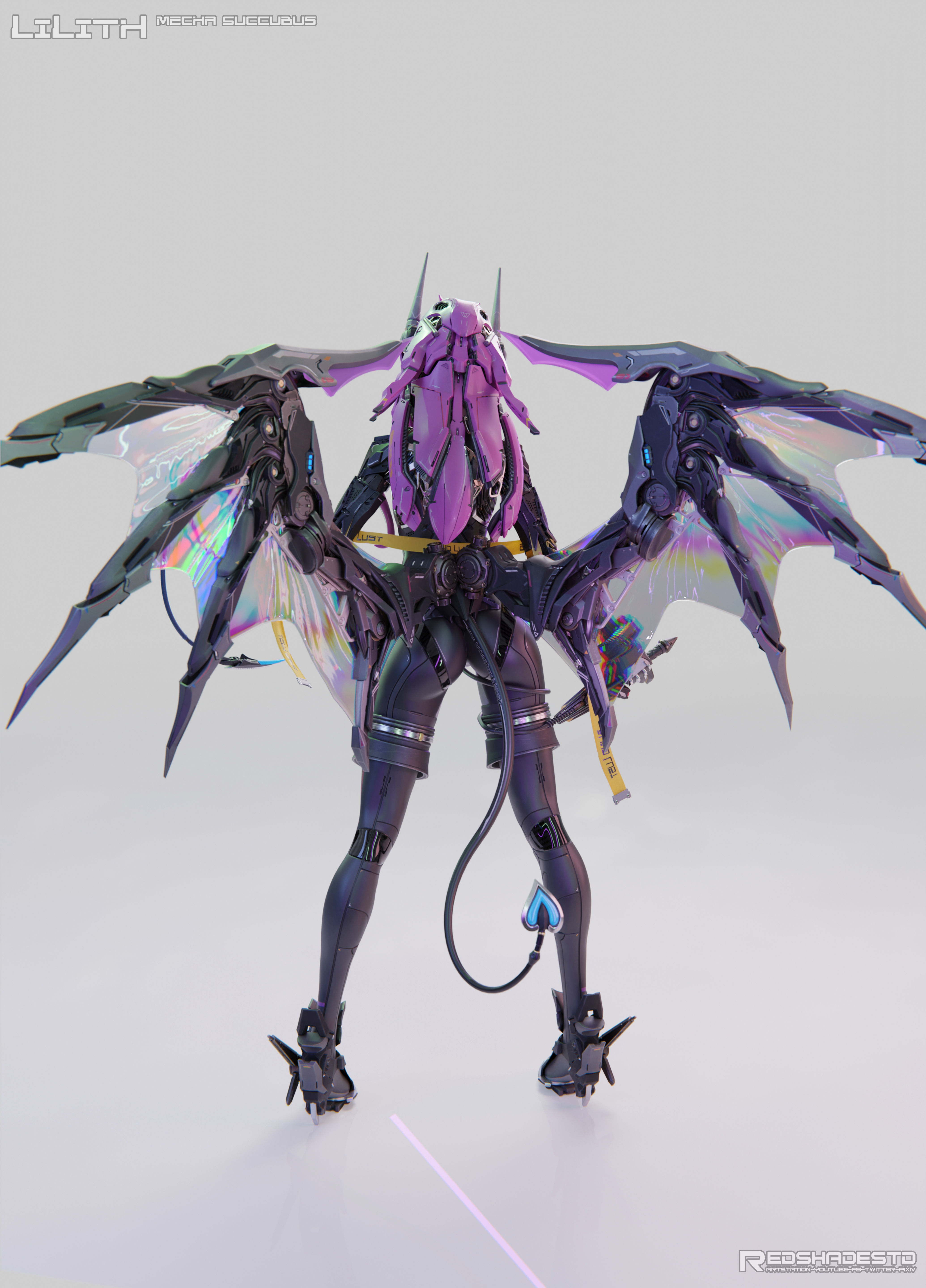 Lilith Mecha Succubus - 3D Print Statue Files 3D print model_3