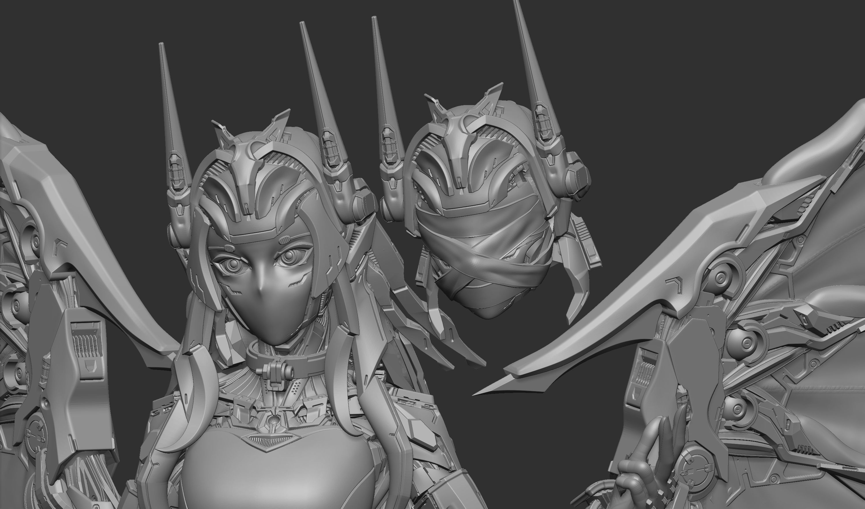 Lilith Mecha Succubus - 3D Print Statue Files 3D print model_20