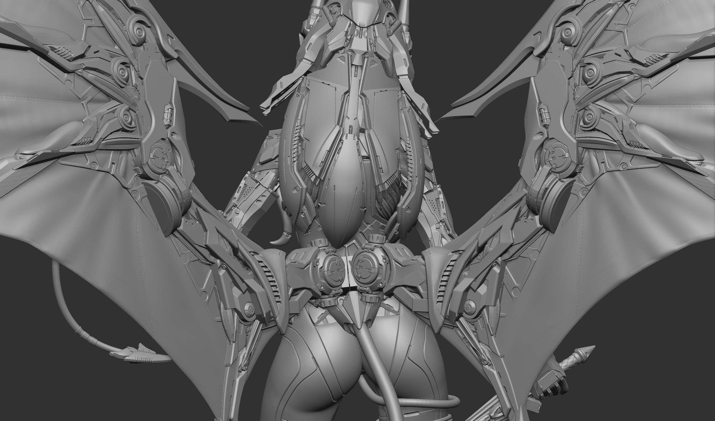 Lilith Mecha Succubus - 3D Print Statue Files 3D print model_18