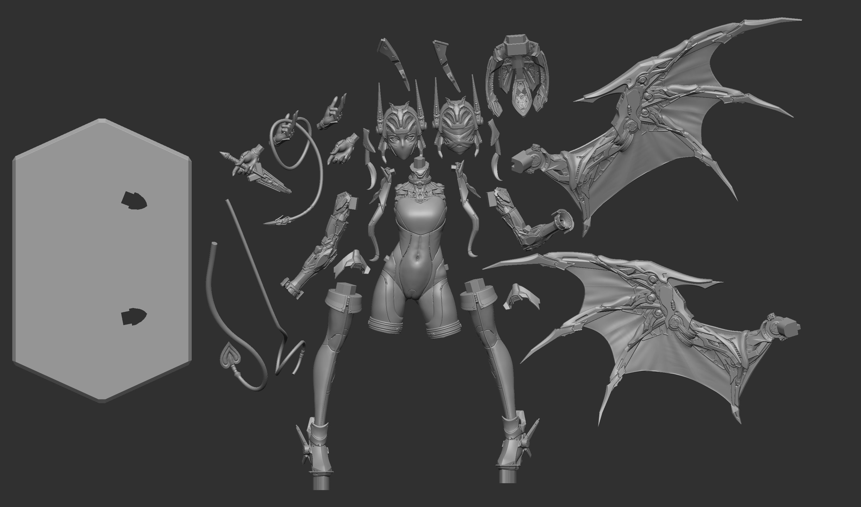 Lilith Mecha Succubus - 3D Print Statue Files 3D print model_22