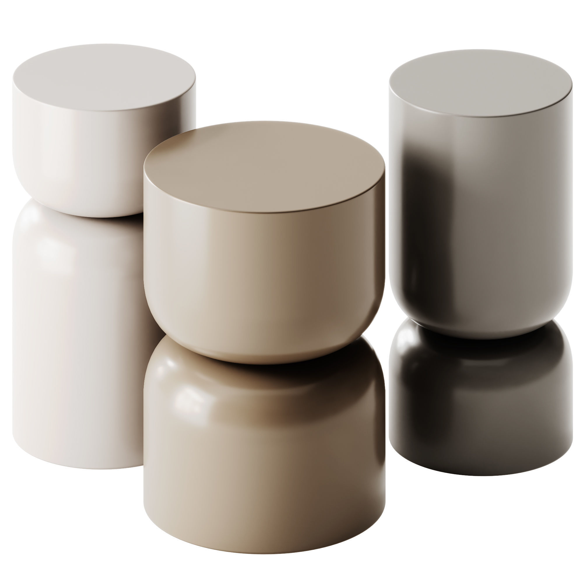 Nordal Amina and Matka Side Tables by Westwing Collection 3D model_1