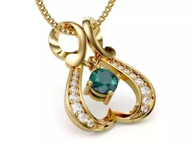 Diamond Women Pendant Yellow Gold LT-2308-030