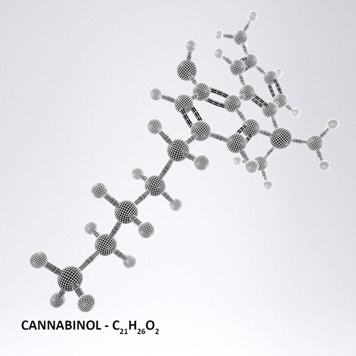 Drug CBN - Cannabinol - Cannabinoid Molecule 3D model_4