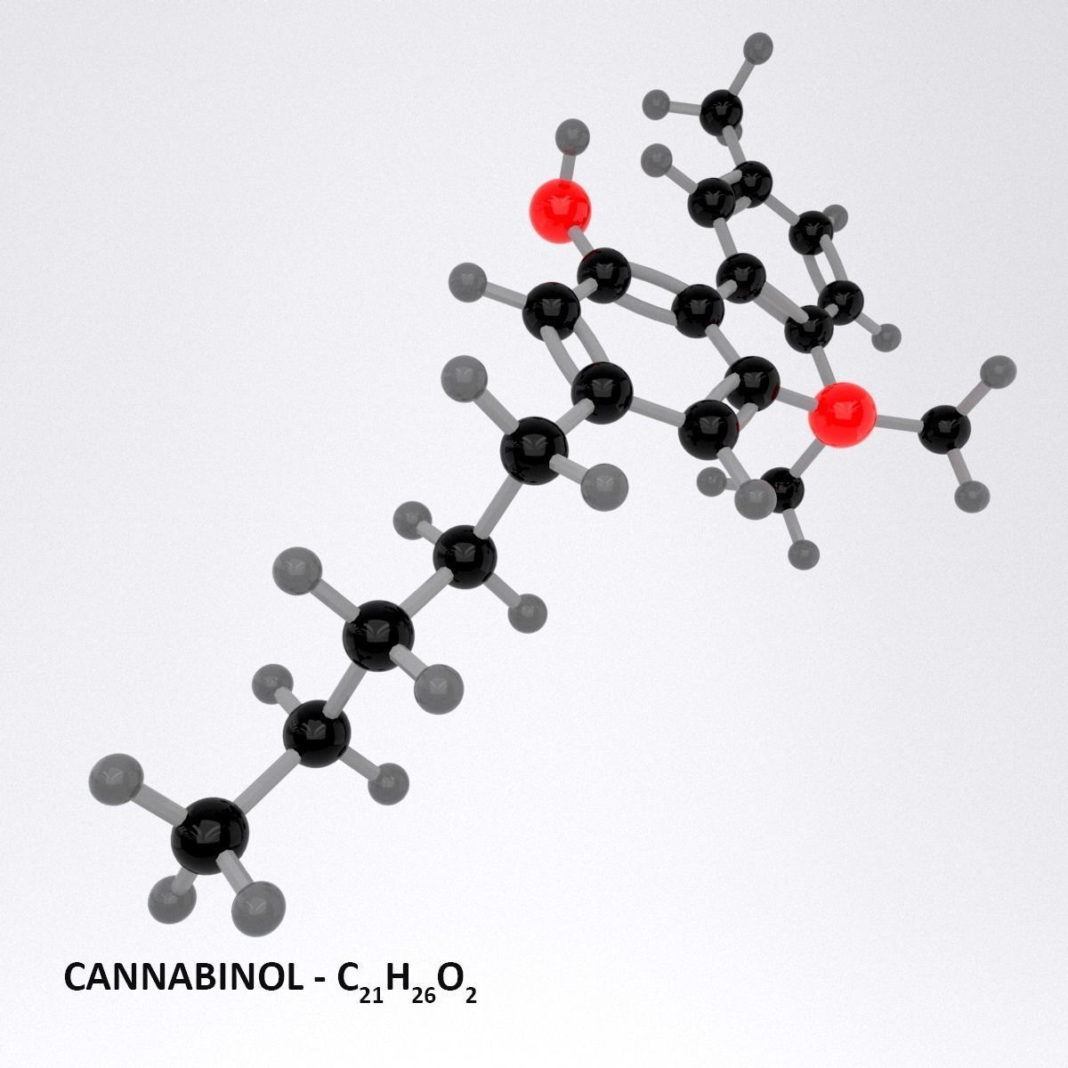 Drug CBN - Cannabinol - Cannabinoid Molecule 3D model_3