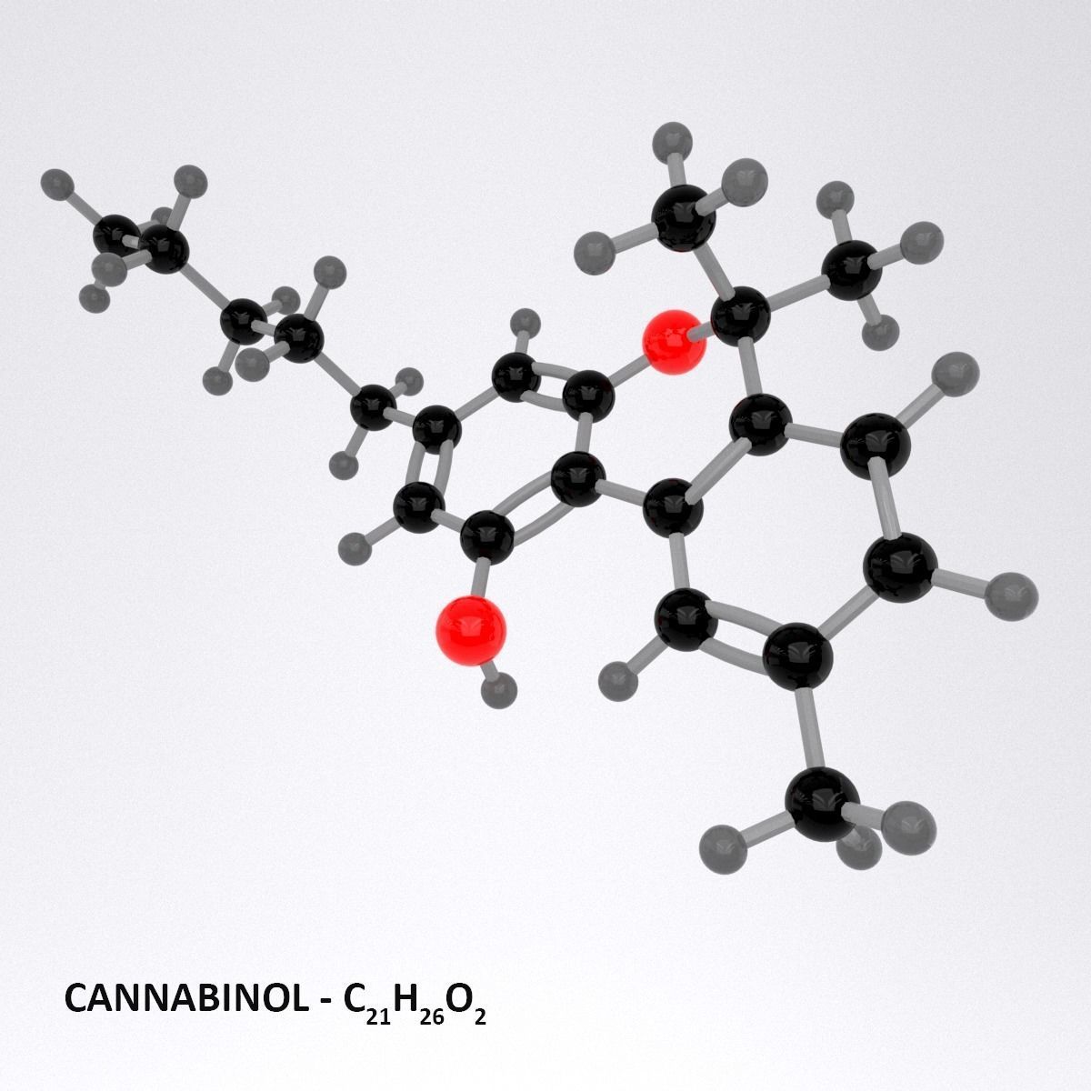 Drug CBN - Cannabinol - Cannabinoid Molecule 3D model_1