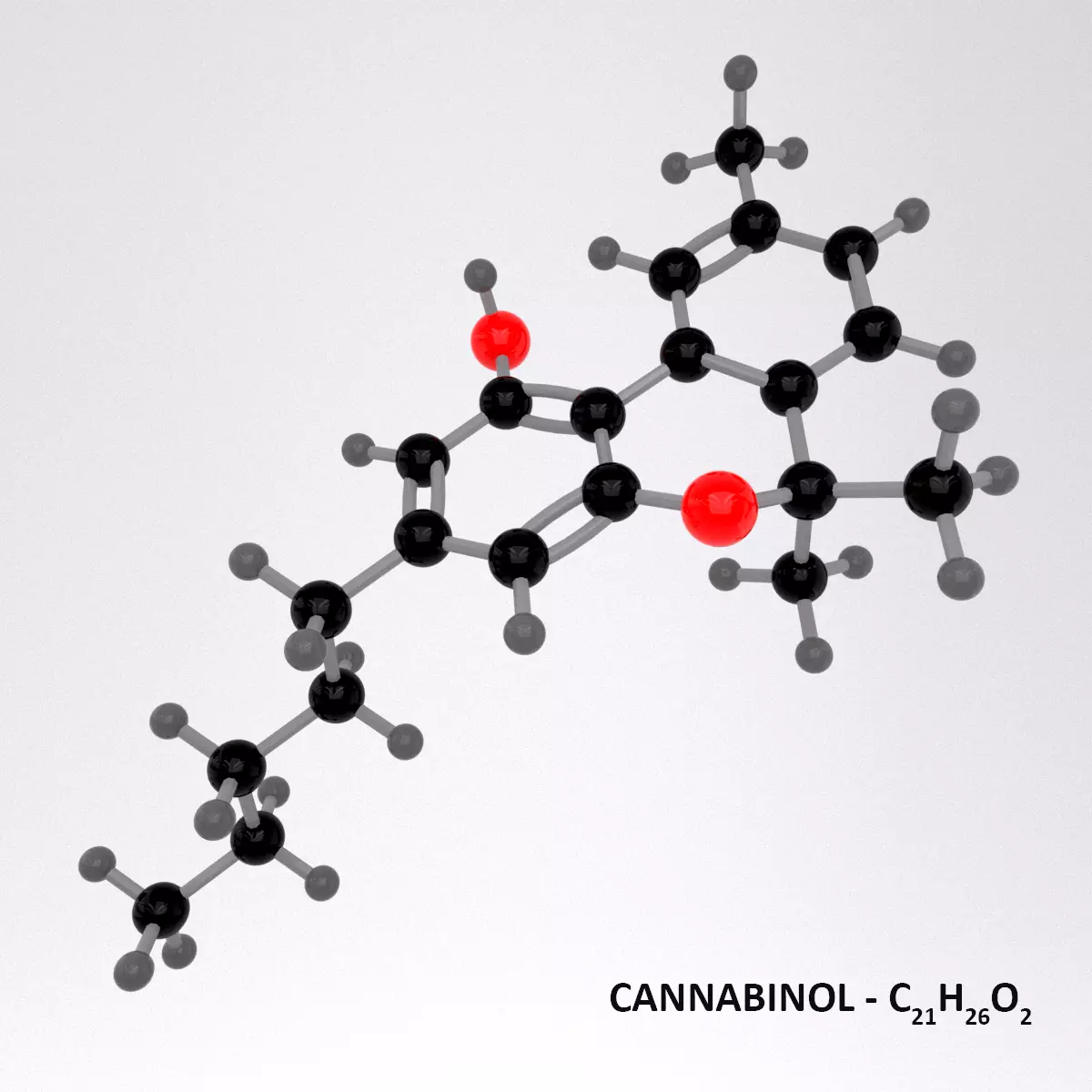 Drug CBN - Cannabinol - Cannabinoid Molecule 3D model_0