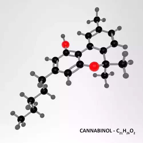 Drug CBN - Cannabinol - Cannabinoid Molecule 3D model