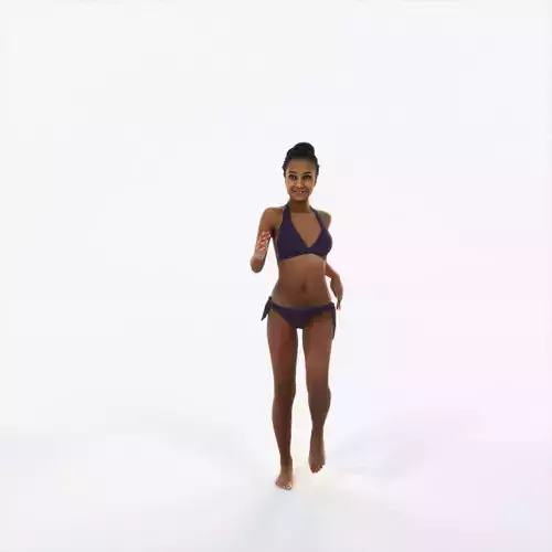 May 05J Running Jogging Beach Sports Woman Low-poly 3D model