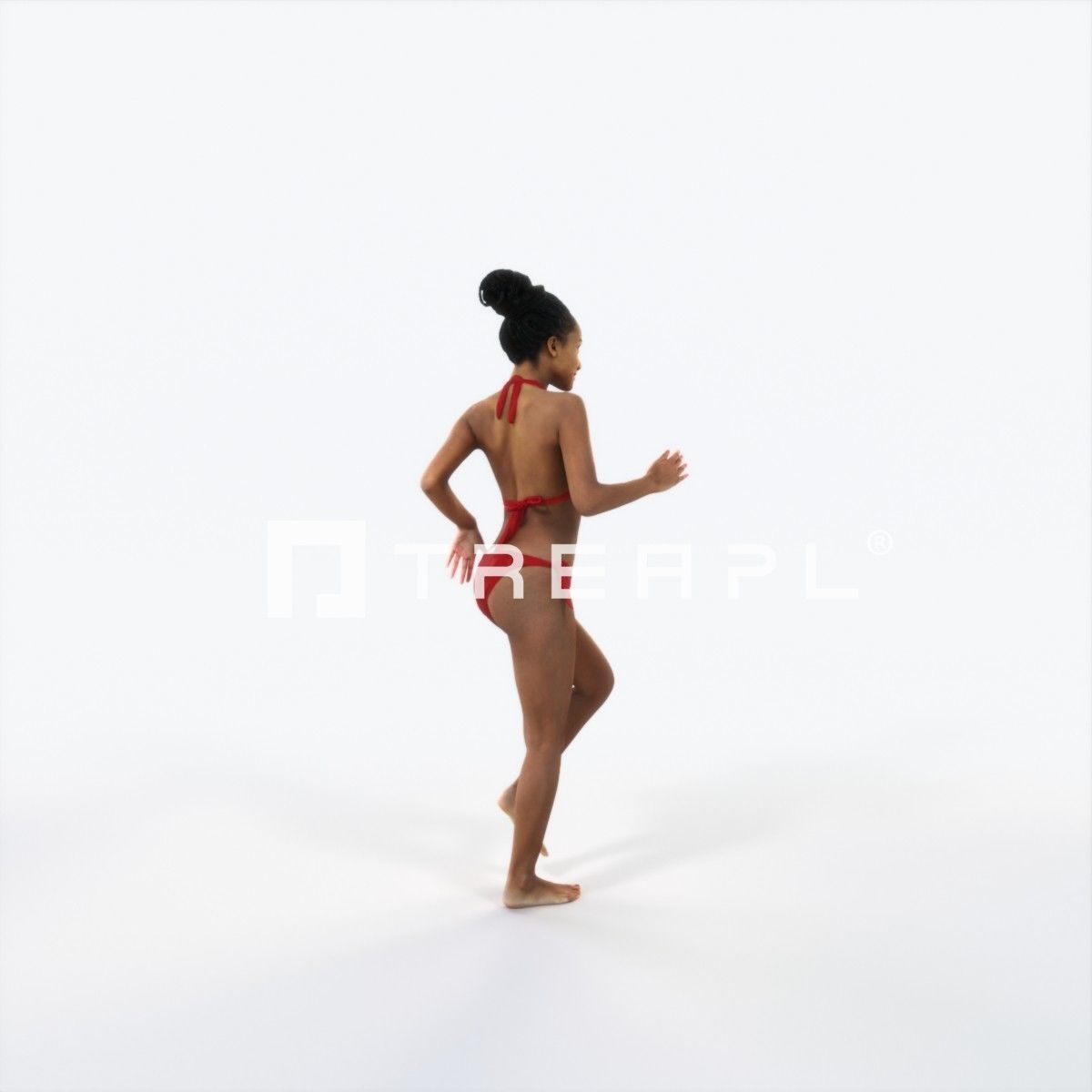 May 05I Running Jogging Beach Sports Woman Low-poly 3D model_3