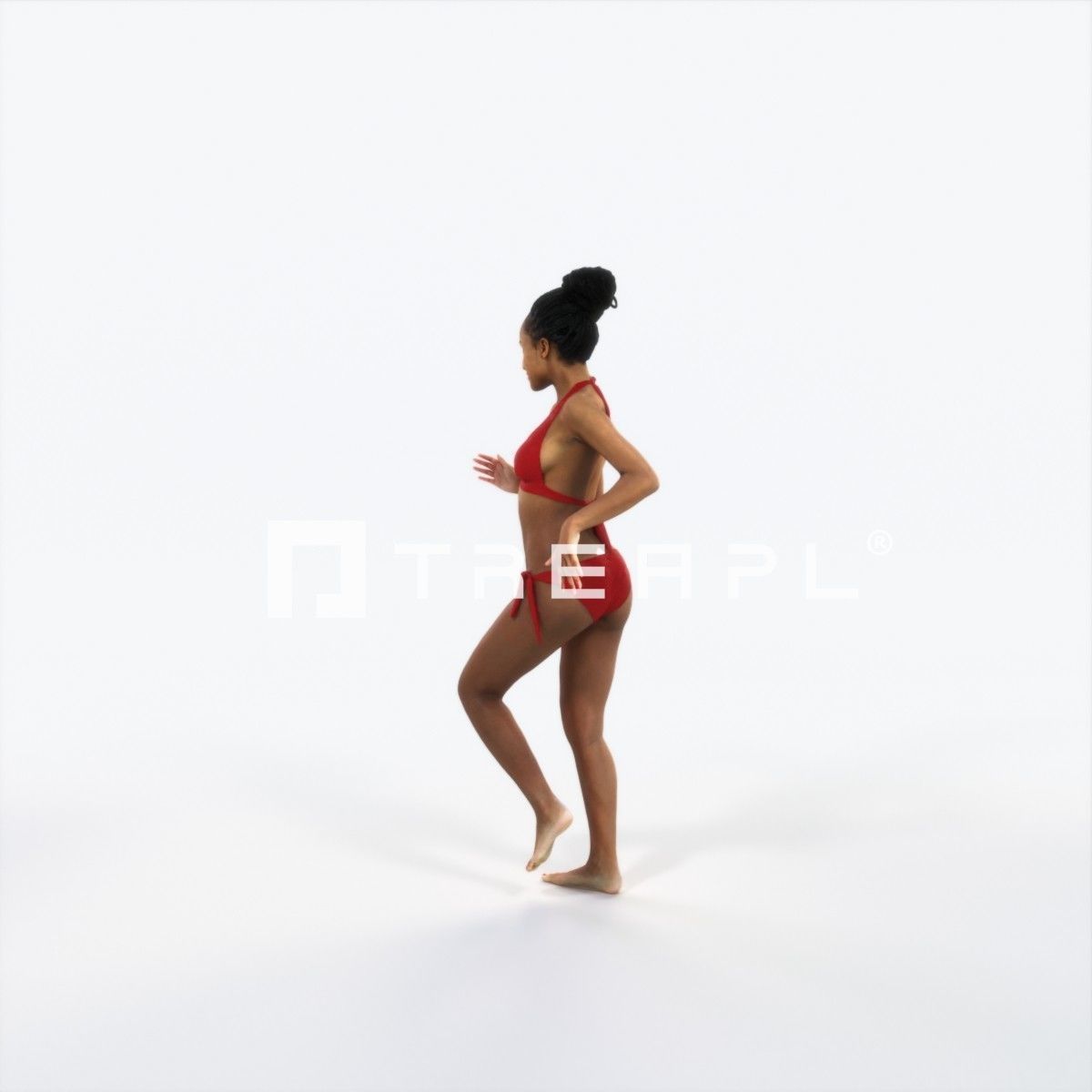 May 05I Running Jogging Beach Sports Woman Low-poly 3D model_5