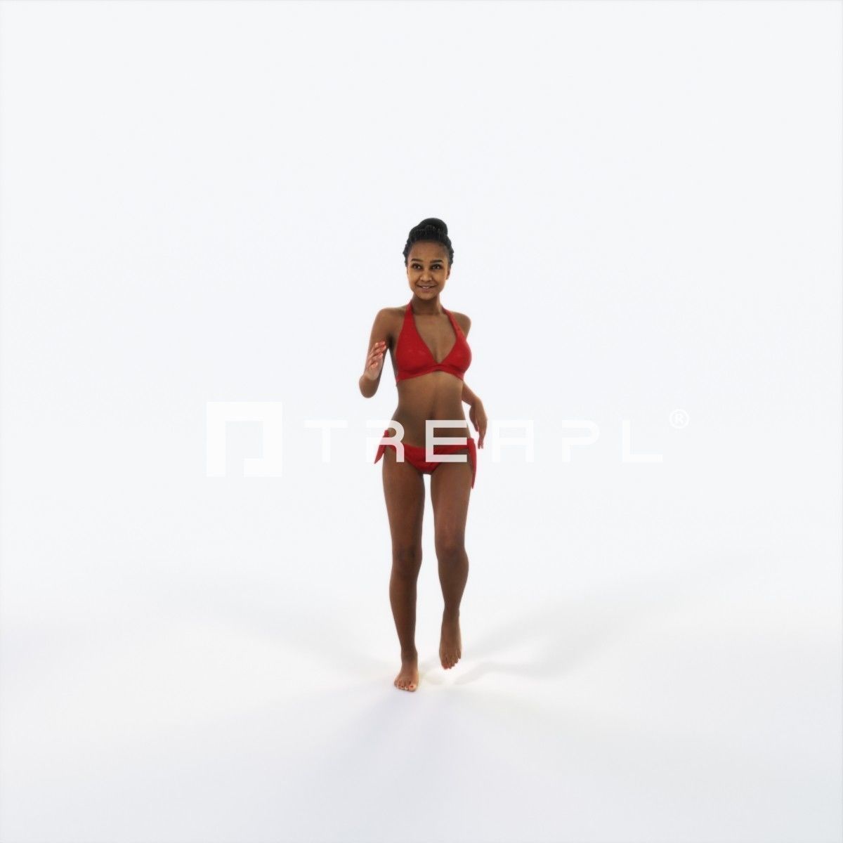 May 05I Running Jogging Beach Sports Woman Low-poly 3D model_1