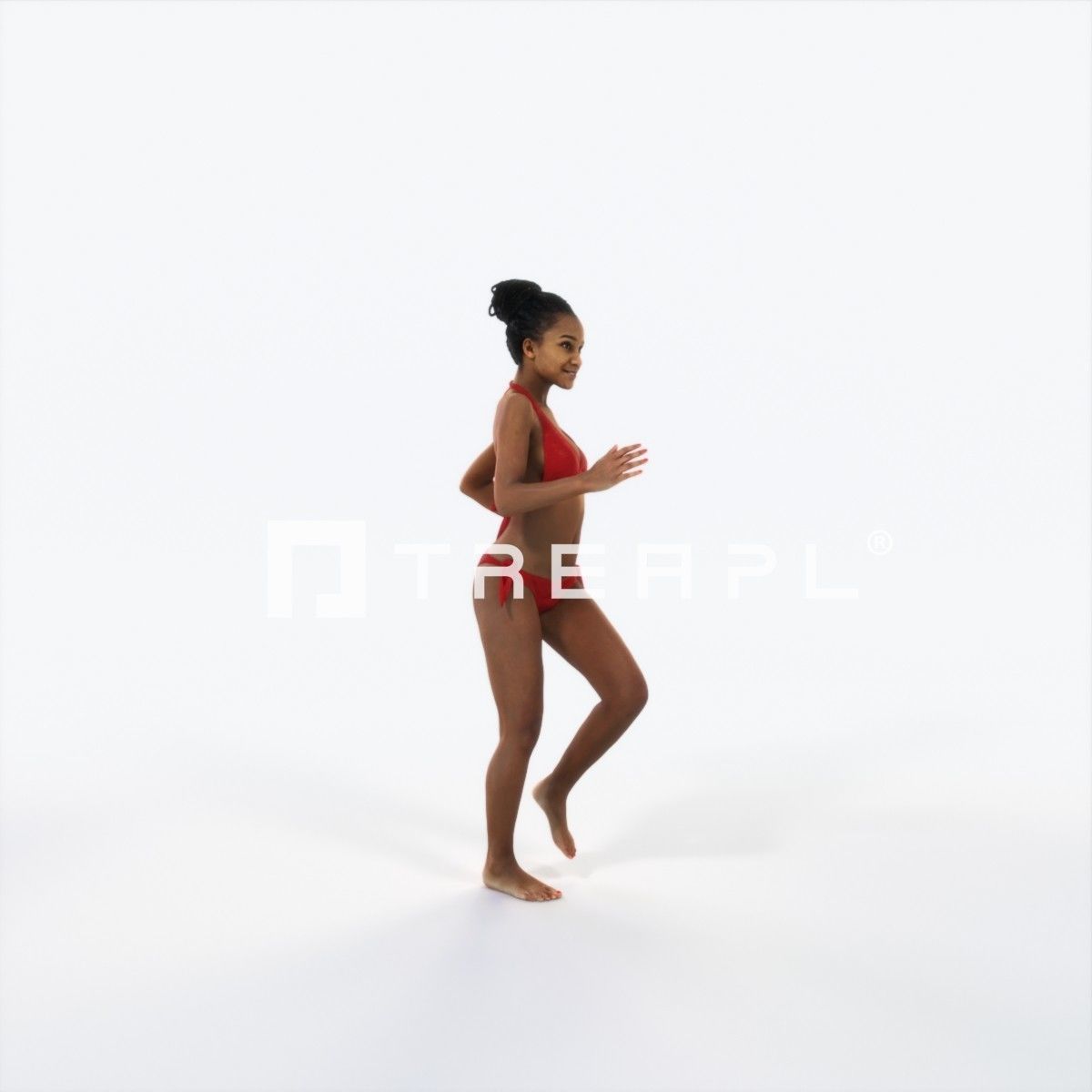 May 05I Running Jogging Beach Sports Woman Low-poly 3D model_2