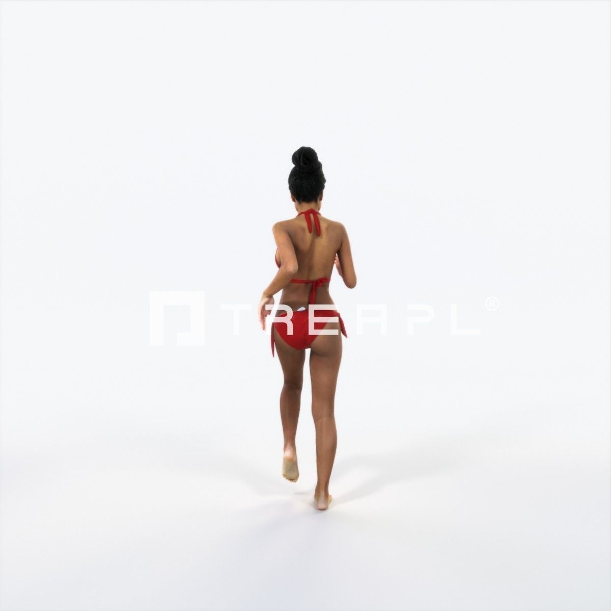 May 05I Running Jogging Beach Sports Woman Low-poly 3D model_4