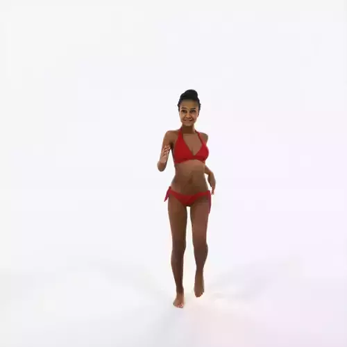 May 05I Running Jogging Beach Sports Woman Low-poly 3D model