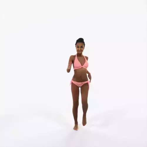 May 05E Running Jogging Beach Sports Woman Low-poly 3D model