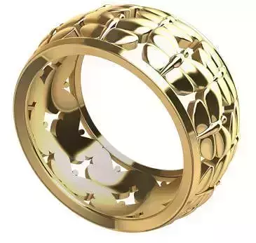 Patterned Ring 3D model Texture 3D print model