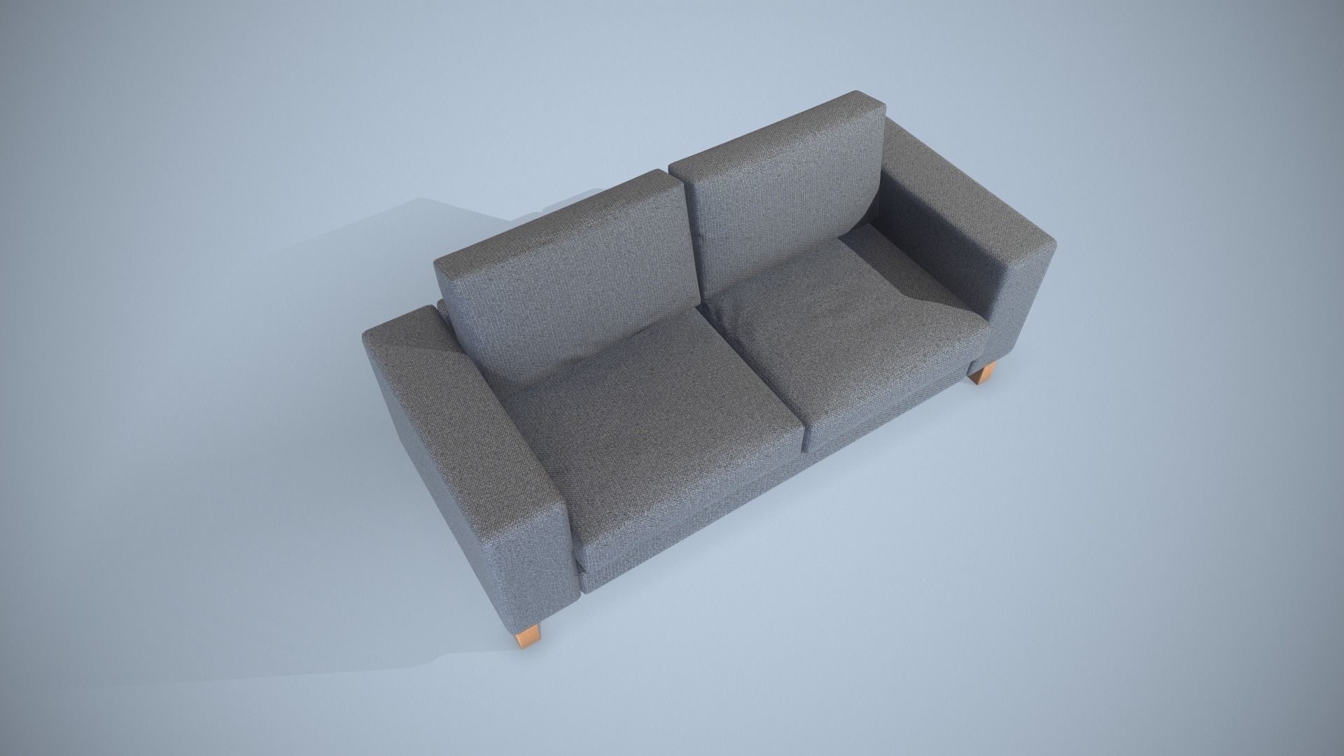 Two-Seater Sofa Low-poly 3D model_6