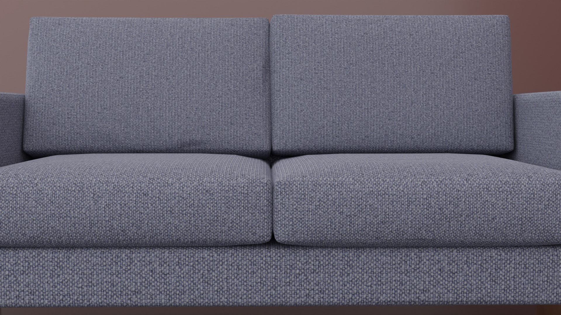 Two-Seater Sofa Low-poly 3D model_3