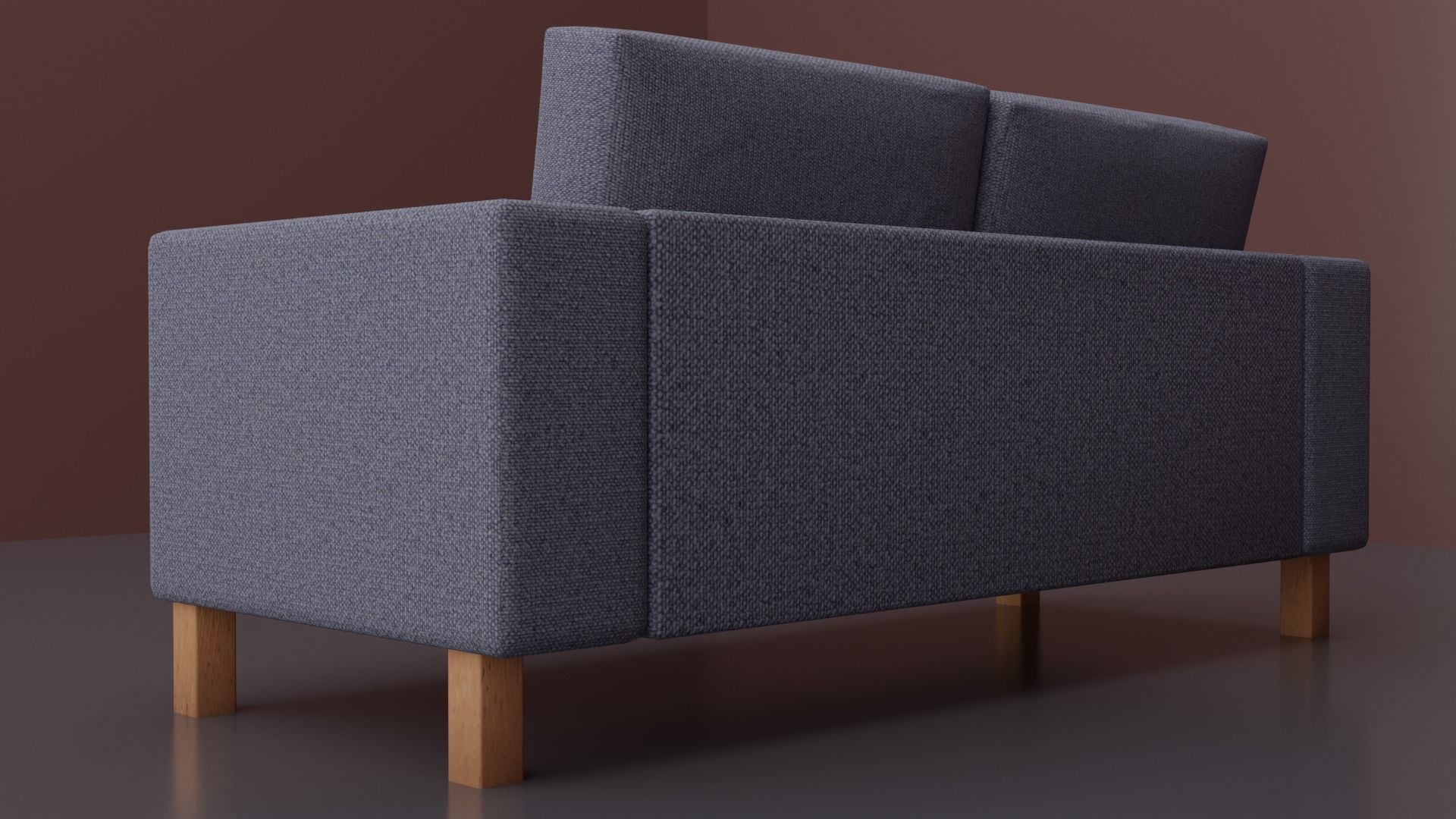 Two-Seater Sofa Low-poly 3D model_4