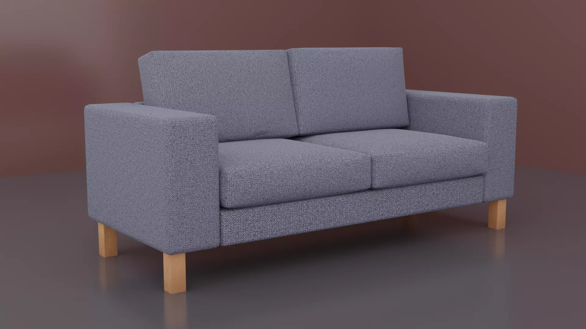 Two-Seater Sofa Low-poly 3D model_0