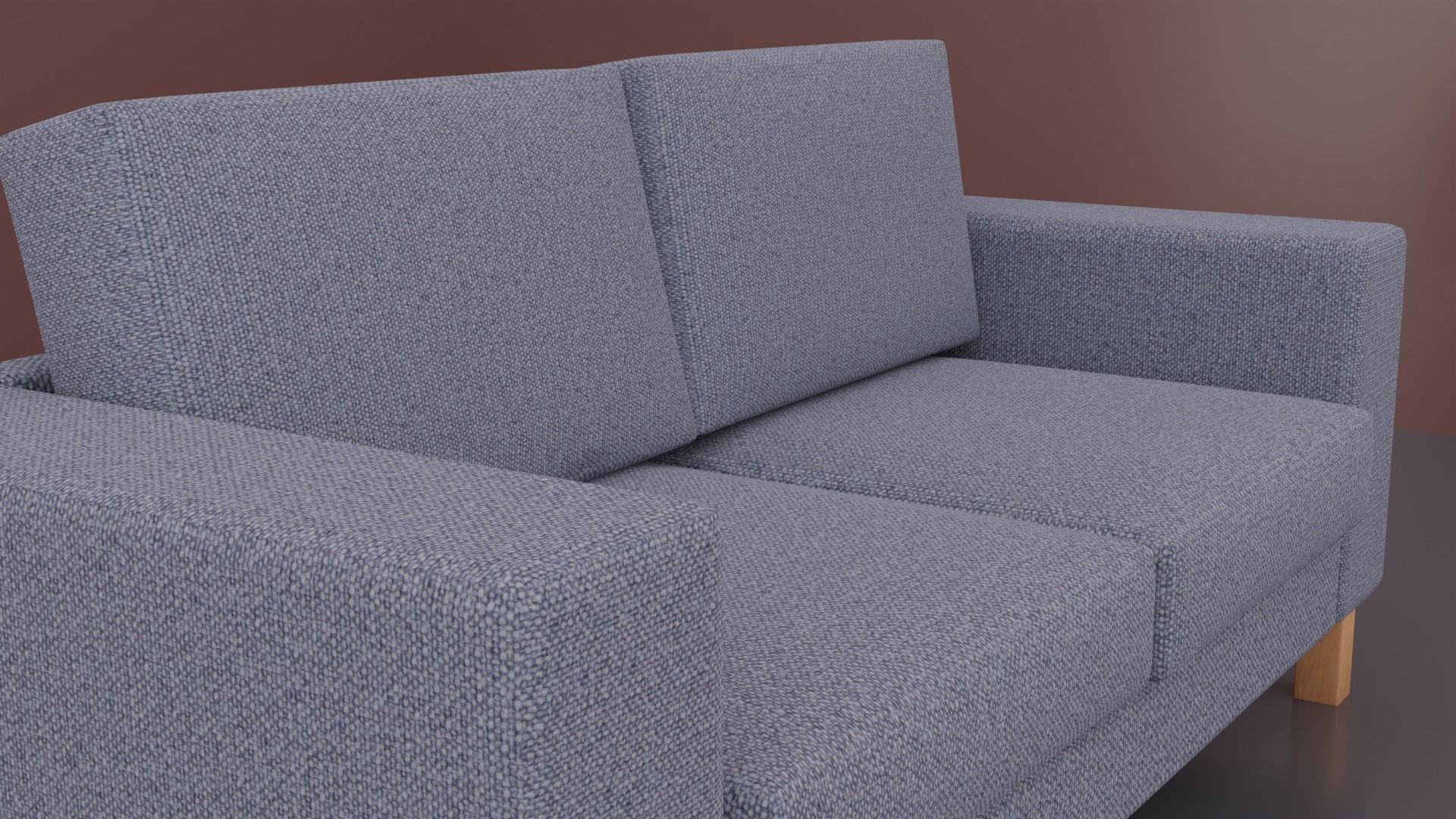 Two-Seater Sofa Low-poly 3D model_2