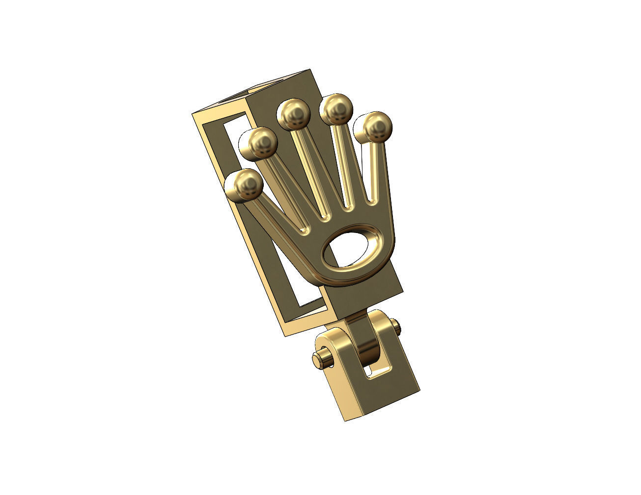 Watch crown logo bail link 3D print model_3