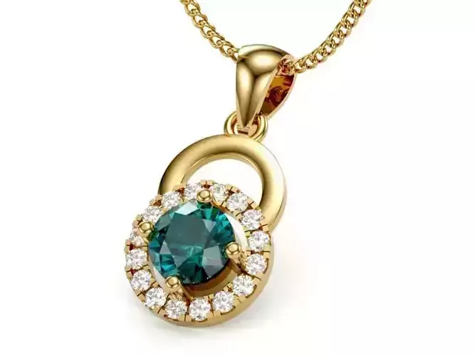 Diamond Women Pendant Yellow Gold LT-2308-032