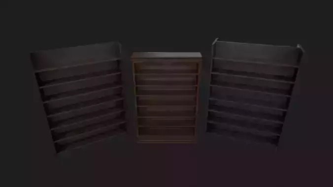 Wooden Bookshelves Low-poly 3D model Wooden Bookshelves Low-poly 3D model