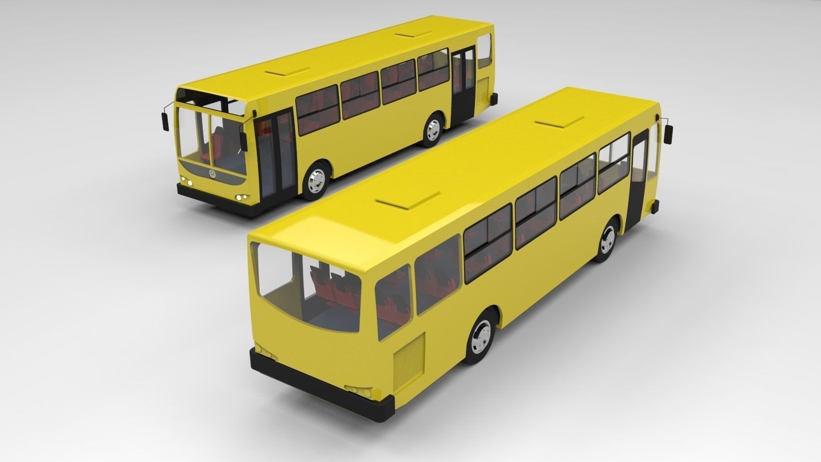 City Bus Low-poly 3D model_7