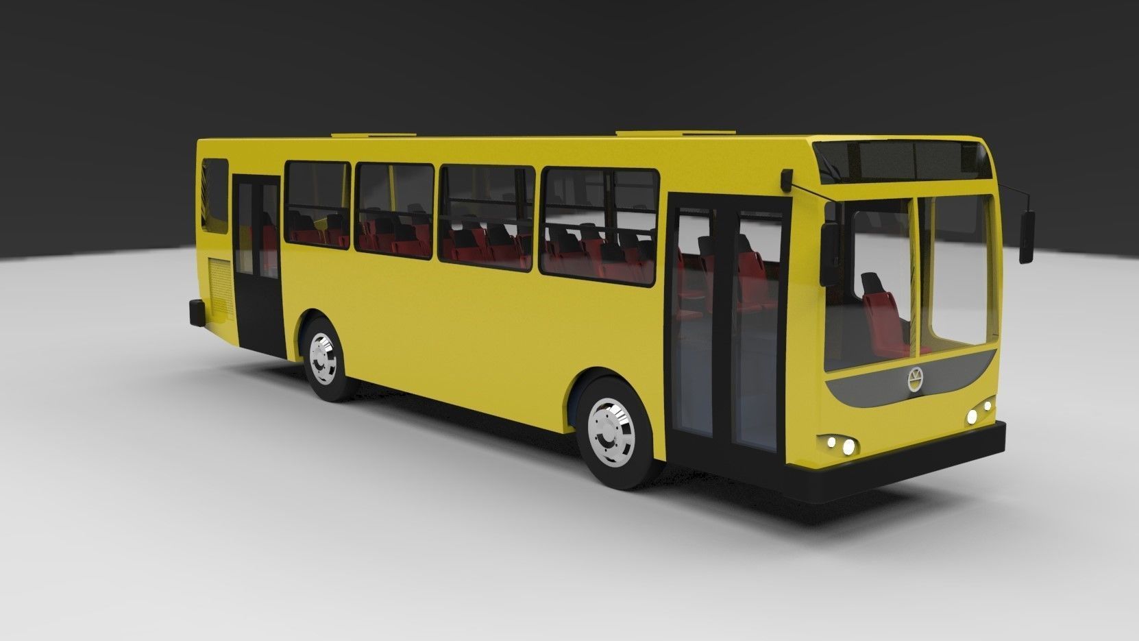 City Bus Low-poly 3D model_5