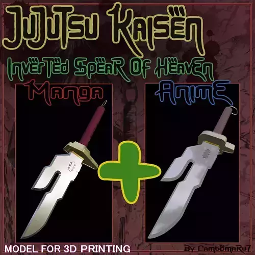 INVERTED SPEAR OF HEAVEN ANIME MANGA VERSIONS JUJUTSU KAISEN-STL 3D print model