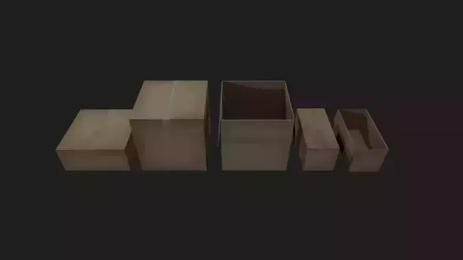 Cardboard Boxes Low-poly 3D model