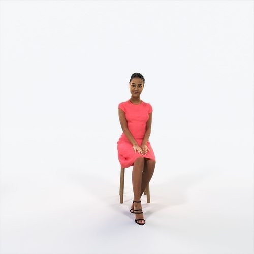 May 07I Listening Sitting Event Elegant Woman Low-poly 3D model