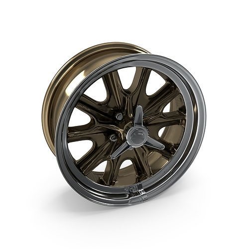 Legendary Wheel Co HB45 Alloy Wheel 17x8 Gold Haze Machined 3D model 4
