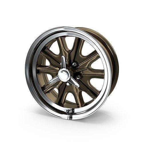 Legendary Wheel Co HB45 Alloy Wheel 17x8 Gold Haze Machined 3D model 7