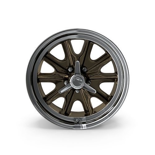 Legendary Wheel Co HB45 Alloy Wheel 17x8 Gold Haze Machined 3D model 6