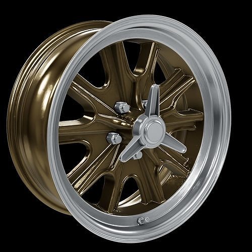 Legendary Wheel Co HB45 Alloy Wheel 17x8 Gold Haze Machined 3D model 5