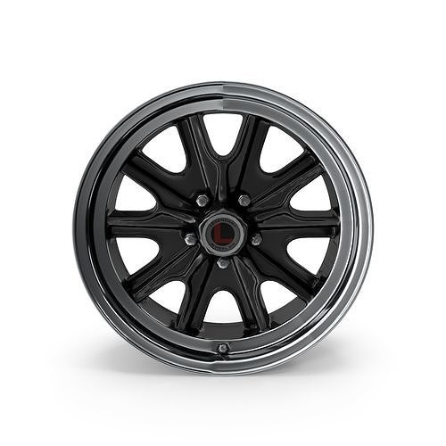 Legendary Wheel Co HB45 Alloy Wheel 17x8 Charcoal Machined C 3D model 7