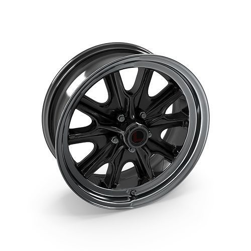 Legendary Wheel Co HB45 Alloy Wheel 17x8 Charcoal Machined C 3D model 6