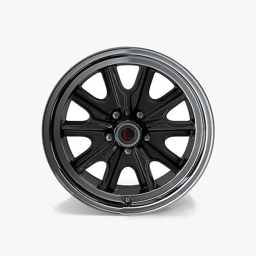 Legendary Wheel Co HB45 Alloy Wheel 17x8 Charcoal Machined C 3D model 5