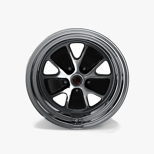 Legendary Wheel Co Styled Alloy Wheel BlackMachined 1965-1973 3D model 5