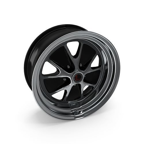 Legendary Wheel Co Styled Alloy Wheel BlackMachined 1965-1973 3D model 7