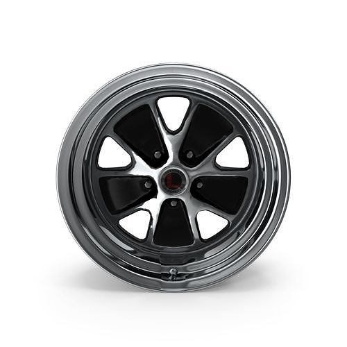 Legendary Wheel Co Styled Alloy Wheel BlackMachined 1965-1973 3D model 6