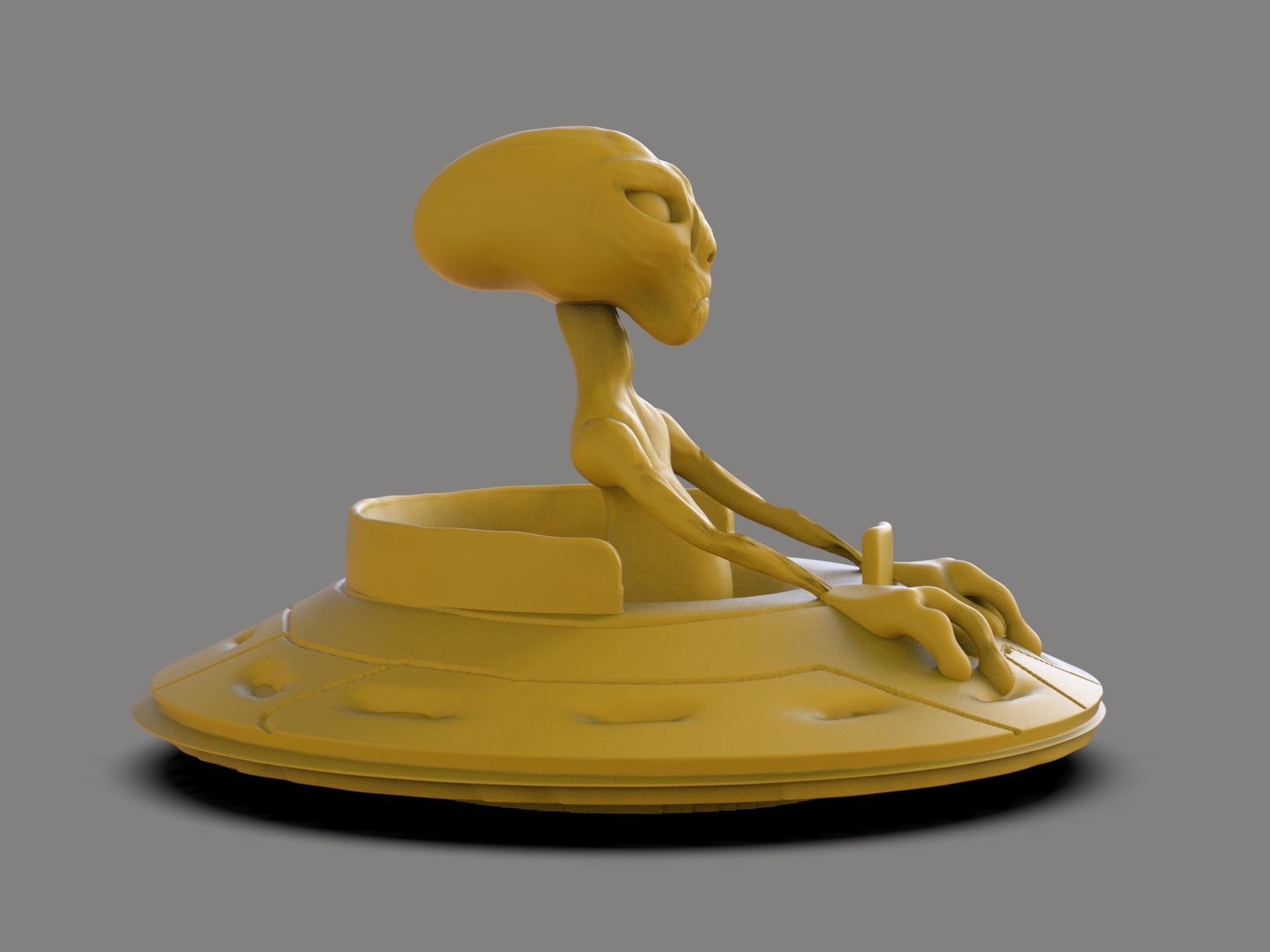Alien and Ufo Phone holder 3D print model_3