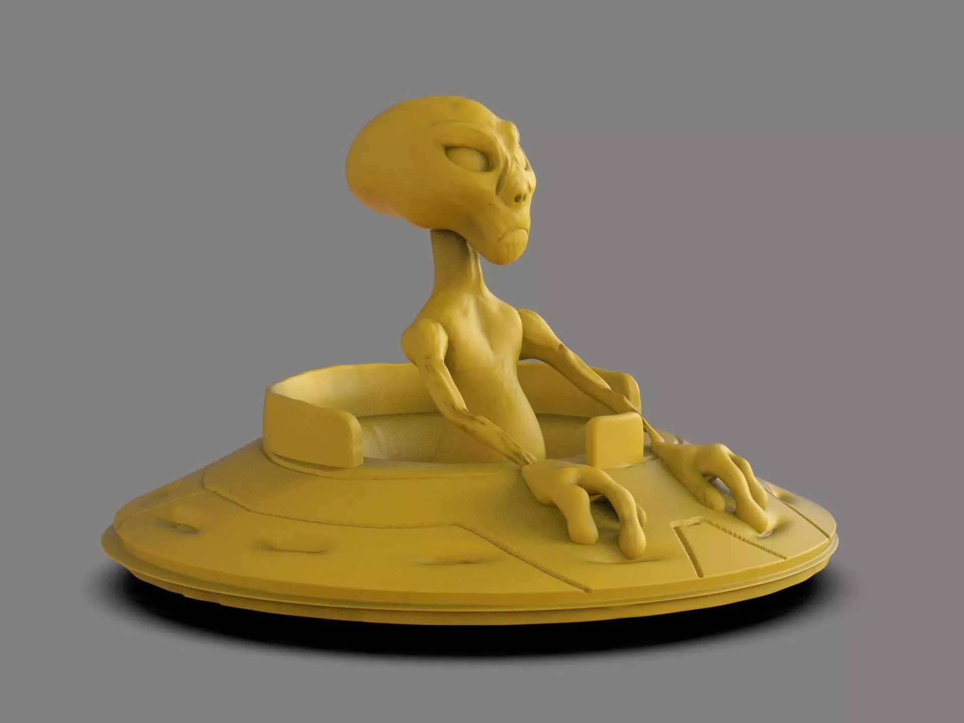 Alien and Ufo Phone holder 3D print model_0