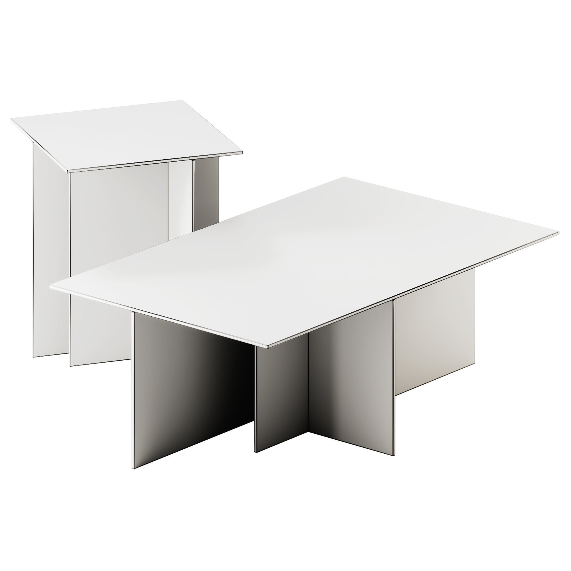 Westwing Collection Anouk Glass Side and Coffee Table 3D model_6