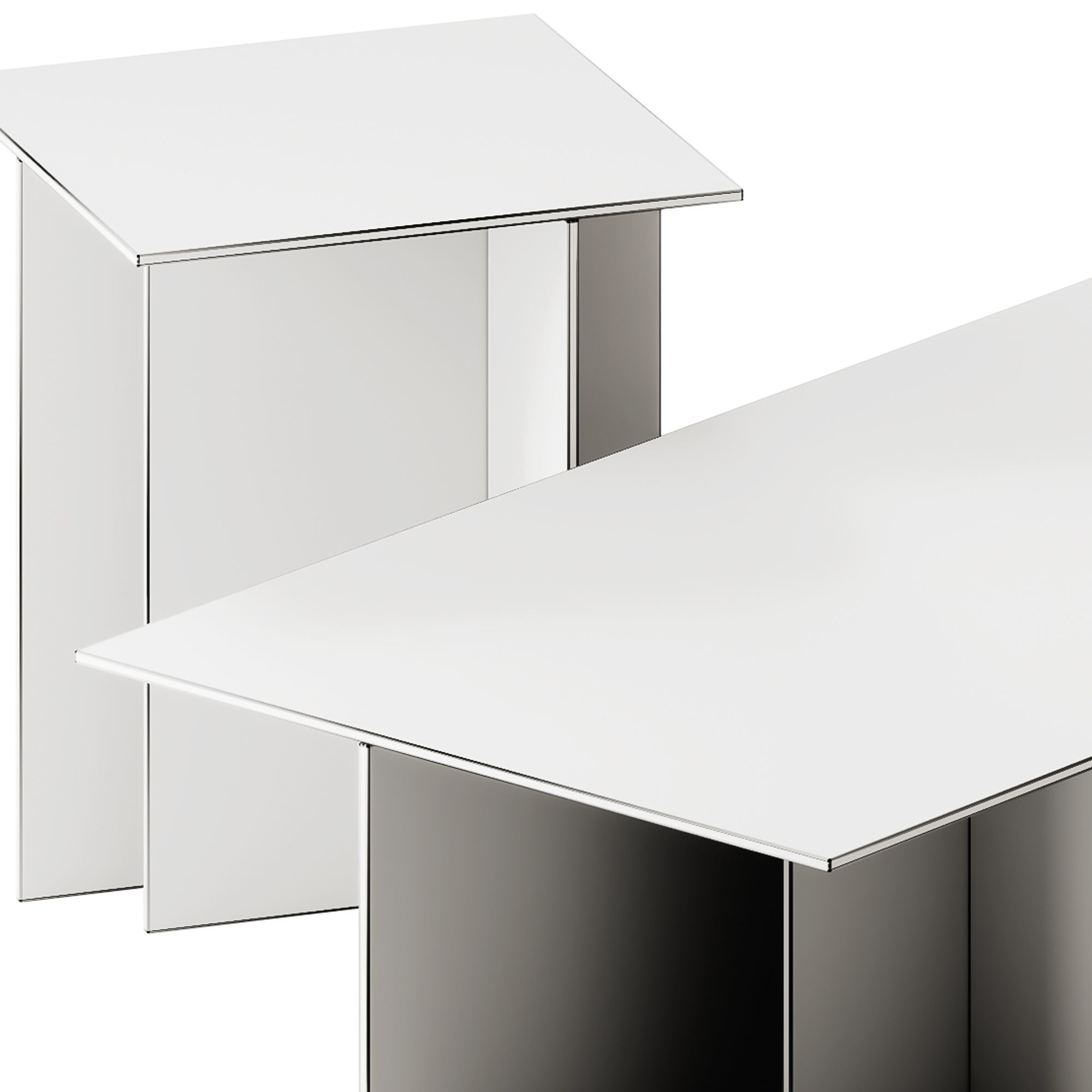 Westwing Collection Anouk Glass Side and Coffee Table 3D model_7