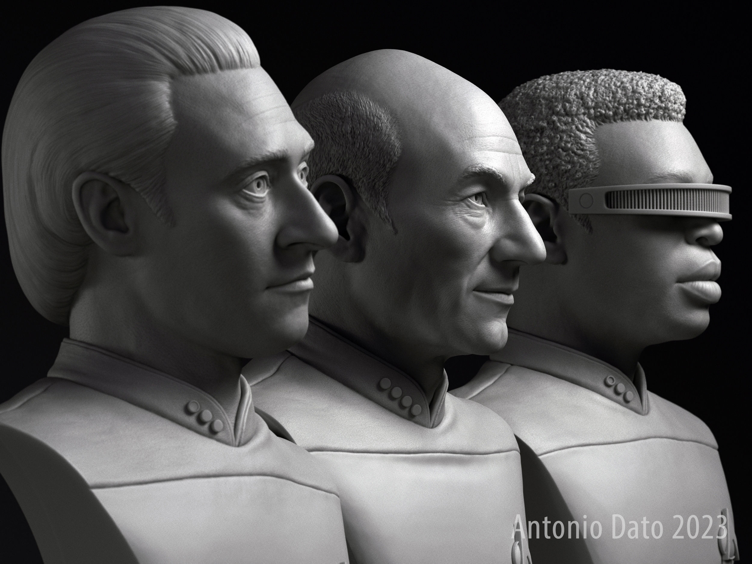 Picard Data and La Forge 3D Model Collection_5