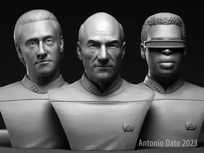 Picard Data and La Forge 3D Model Collection